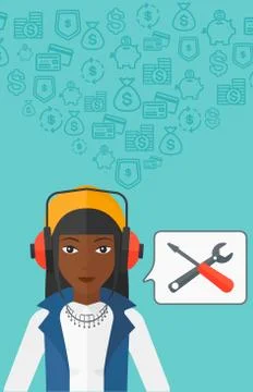 Operator of technical support Stock Illustration