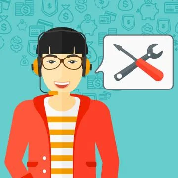 Operator of technical support Stock Illustration