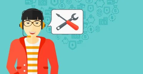 Operator of technical support Illustrazione stock