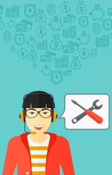Operator of technical support Illustrazione stock