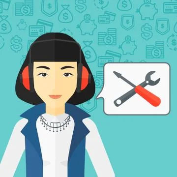 Operator of technical support Stock Illustration