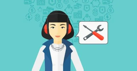 Operator of technical support Stock Illustration
