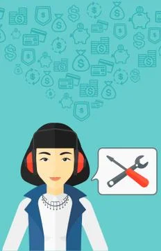 Operator of technical support Stock Illustration