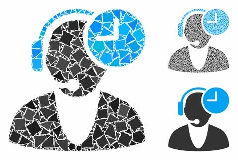 Operator time Mosaic Icon of Bumpy Items イラスト素材