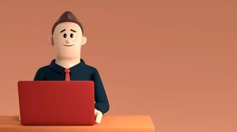 Operator typing information data with notebook. Stock Illustration