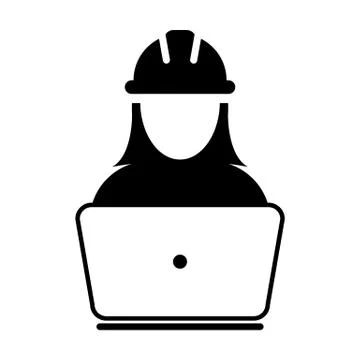 Operator worker icon vector female Construction service person profile avatar Illustrazione stock