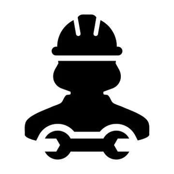 Operator worker icon vector female Construction service person profile avatar Illustrazione stock