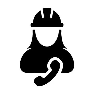 Operator worker icon vector female Construction service person profile avatar Stock Illustration