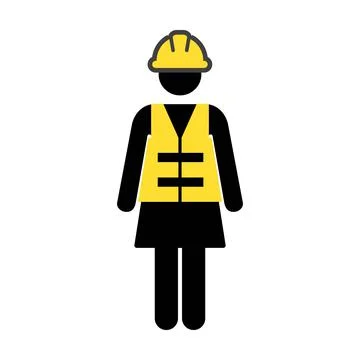 Operator worker icon vector female Construction service person profile avatar Stock Illustration