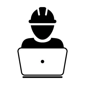 Operator worker icon vector male Construction service person profile avatar Stock Illustration