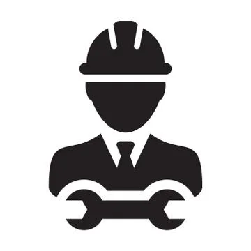 Operator worker icon vector male Construction service person profile avatar Stock Illustration