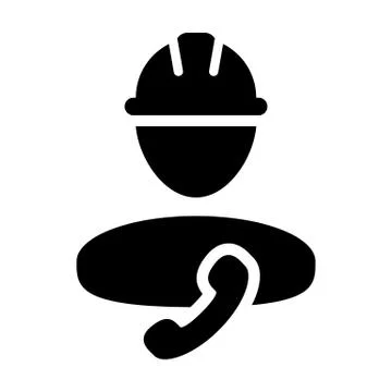 Operator worker icon vector male Construction service person profile avatar Stock Illustration