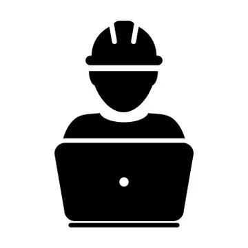 Operator worker icon vector male Construction service person profile avatar Illustrazione stock