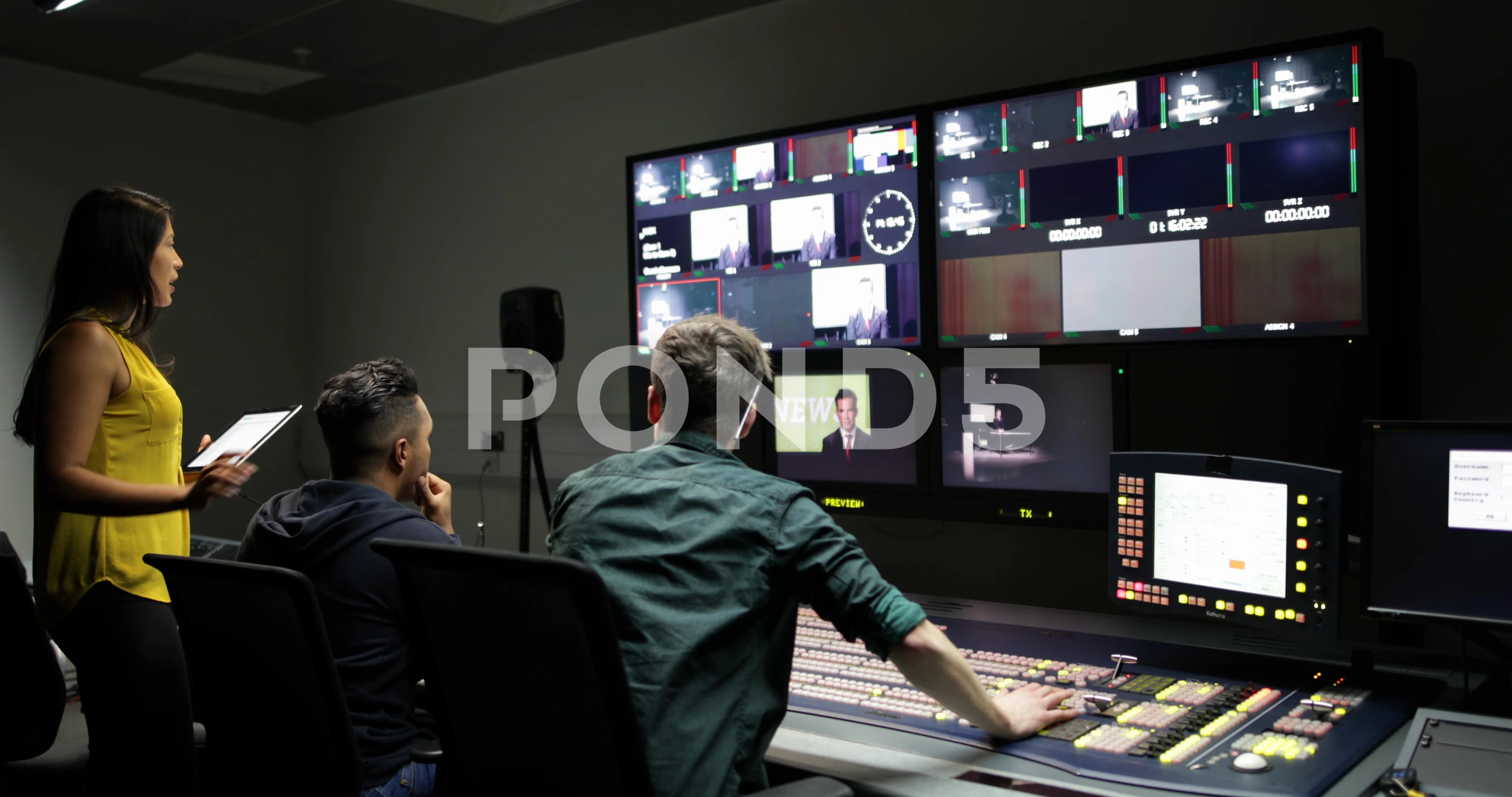 tv studio control room equipment