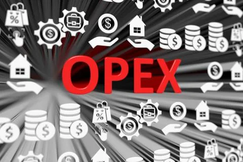 OPEX concept blurred background 3d render illustration Stock Illustration