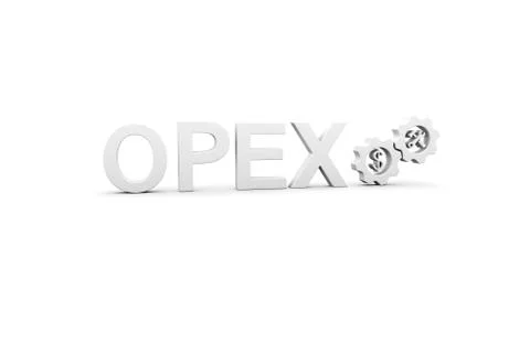 OPEX concept white background 3d render illustration Stock Illustration