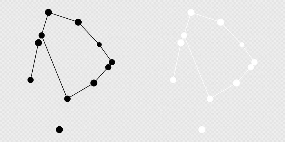 Ophiuchus constellation map set. Vector illustration. Stock Illustration