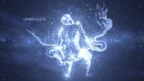 Ophiuchus Constellation Star Map Animation Stock Footage 333275626