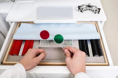 Ophthalmic lenses for vision testing Foto stock
