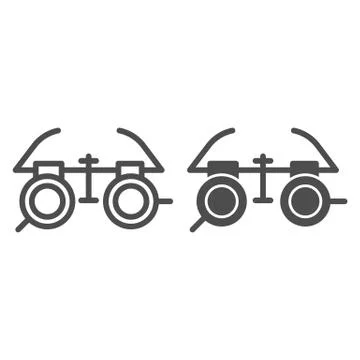Ophthalmologist glasses line and solid icon, Medicine concept, eye test glasses Stock Illustration