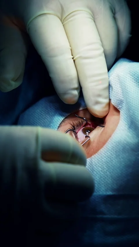 Ophthalmologist performing eye surgery with professional surgical tools and.. Stock Footage 337519607