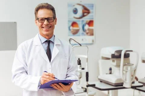 At the ophthalmologist Foto stock