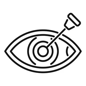 Ophthalmology laser surgery correcting vision defect icon Illustrazione stock