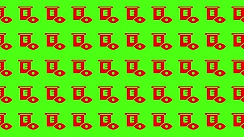 Ophthalmology vision exam icon seamless pattern on green background Stock Footage 344875333