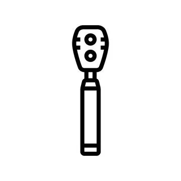 Ophthalmoscope optometry vision eye line icon vector illustration Stock Illustration