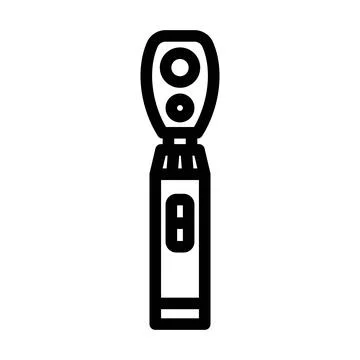 Ophthalmoscope optometry vision eye line icon vector illustration Stock Illustration
