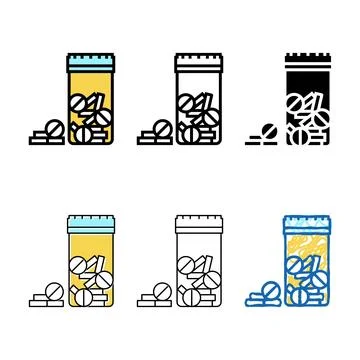 Opiates drug pills package forms color icon vector Stock Illustration