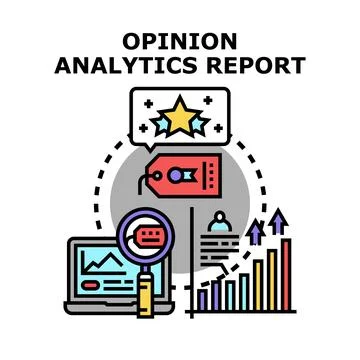 Opinion analytics report concept vector evaluating customer feedback Stock Illustration
