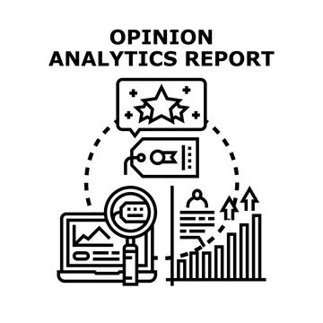 Opinion analytics report concept vector evaluating customer feedback Stock Illustration