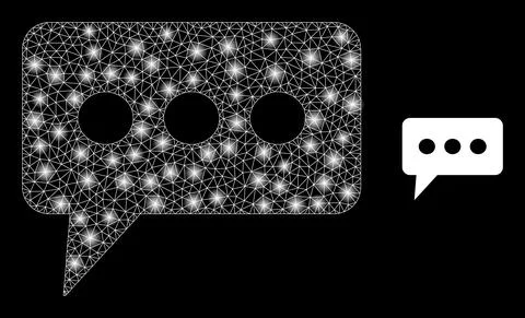 Opinion Cloud Icon - Polygonal Mesh with Constellation Nodes Illustrazione stock