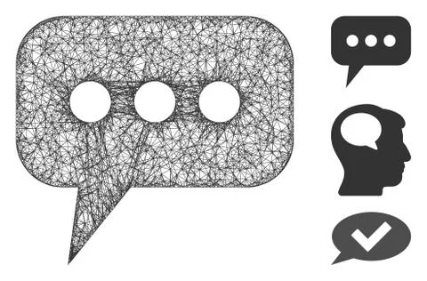 Opinion Cloud Polygonal Web Vector Mesh Illustration Illustrazione stock