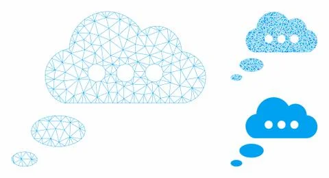 Opinion Cloud Vector Mesh Network Model and Triangle Mosaic Icon Stockillustratie