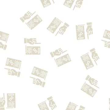 Opinion expert glyph seamless pattern Illustrazione stock