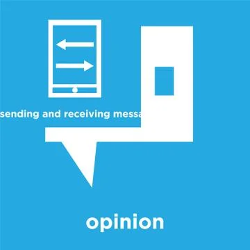 Opinion icon isolated on blue background Stock Illustration