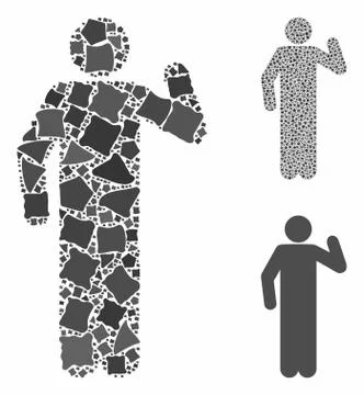 Opinion pose Composition Icon of Rough Elements 스톡 일러스트