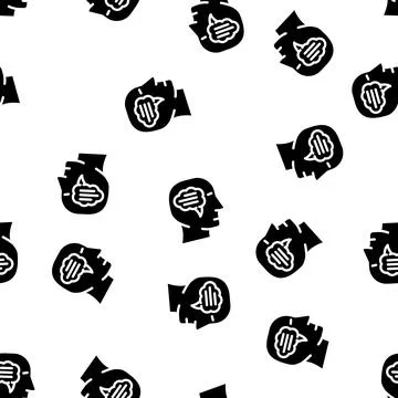 Opinion testimonial glyph vector seamless pattern Stock Illustration