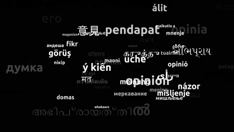 Opinion Translated in 63 Worldwide Languages Endless Looping 3d Zooming Wordc Stock-Footage 145199756