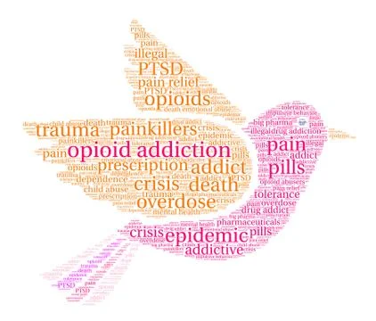 Opioid Addiction Word Cloud Stock-Illustration