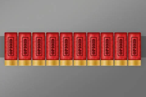 Opioid Bullets. Stock Illustration