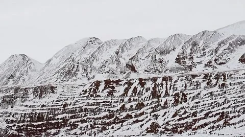 Opne-cast. Snowy mountains. Pan. 스톡 동영상 63545318