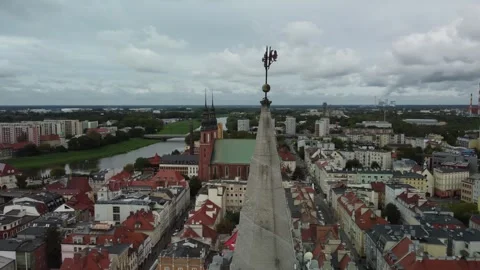 Opole city from drone point of view Stock Footage 262986019