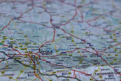 Opole on the Europe map Stock Photos