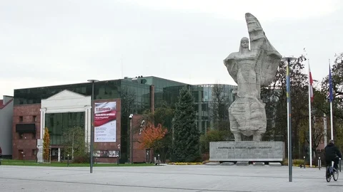 Opole Poland 11 01 2018. Monument to the fighters about the Polishness of Opole  Video stock 97652425