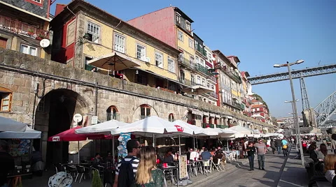 Oporto Ribeira view Stock Footage 62376335