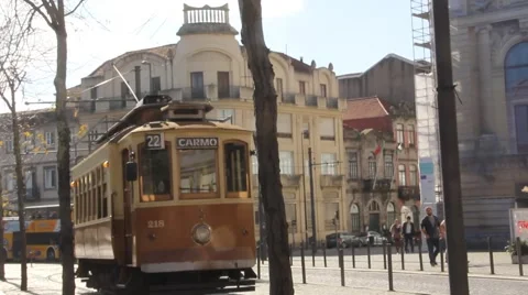 Oporto - Tram Stock Footage 40344153