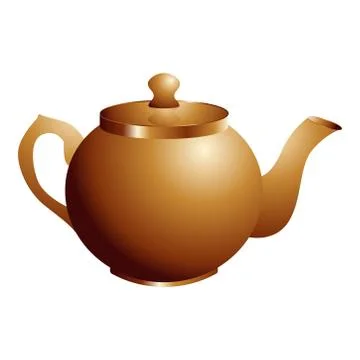 Opper retro teapot. Vector illustration isolated on white Stock-Illustration